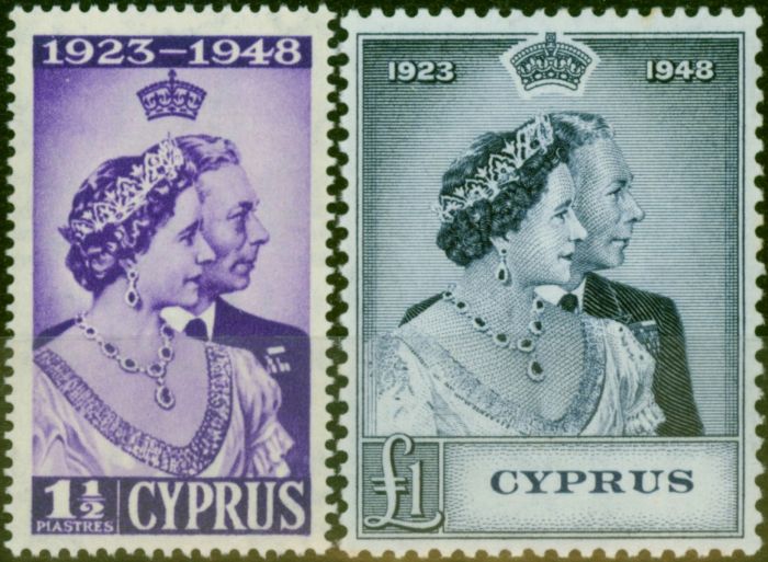 Valuable Postage Stamp Cyprus 1948 RSW Set of 2 SG166-167 V.F MNH