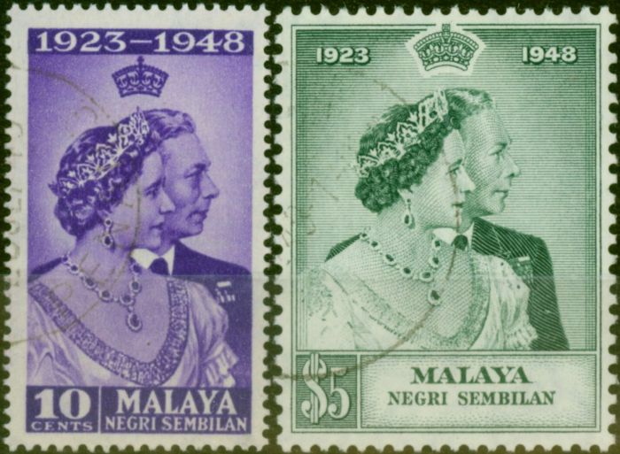 Rare Postage Stamp Negri Sembilan 1948 RSW Set of 2 SG40-41 V.F.U