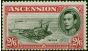Valuable Postage Stamp Ascension 1944 2s6d Black & Deep Carmine SG45ca P.13 'Davit Flaw' Fine LMM Scarce