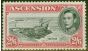 Rare Postage Stamp from Ascension 1944 2s6d Black & Dp Carmine SG45c P.13 V.F MNH