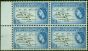Collectible Postage Stamp British Solomon Islands 1960 1s3d Black & Blue SG91b V.F MNH Block of 4