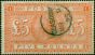 Old Postage Stamp GB 1883 £5 Orange SG137 Superb Used Example 'Glasgow MR 9 95' CDS