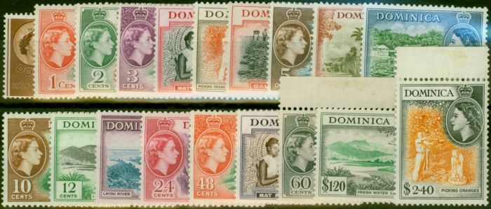 Collectible Postage Stamp Dominica 1954-57 Set of 19 SG140-158 Fine LMM