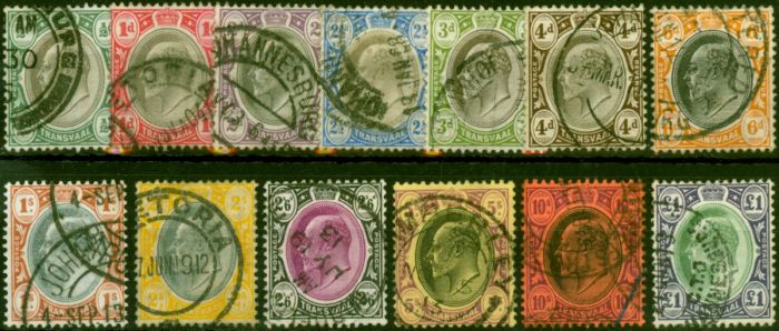 Transvaal 1904-09 Set of 13 SG260-272a Good Used  King Edward VII (1902-1910) Valuable Stamps