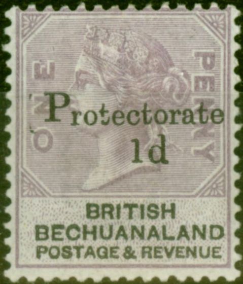 Old Postage Stamp from Bechuanaland 1888 1d on 1d Lilac & Black SG41a "Small Figure 1" Fine MM