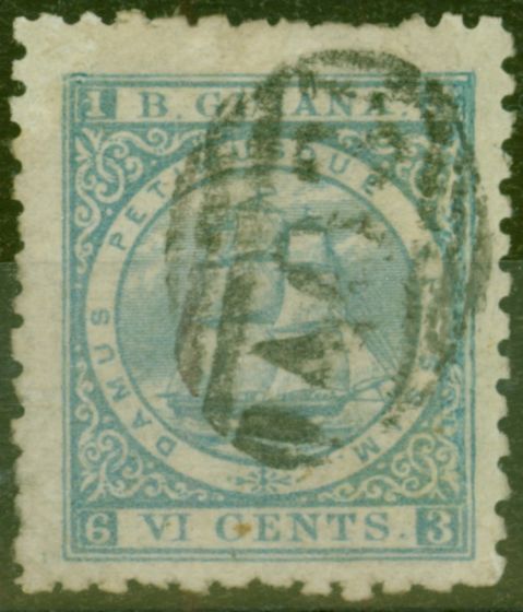 Collectible Postage Stamp from British Guiana 1867 6c Ultramarine SG93 P.10 V.F.U