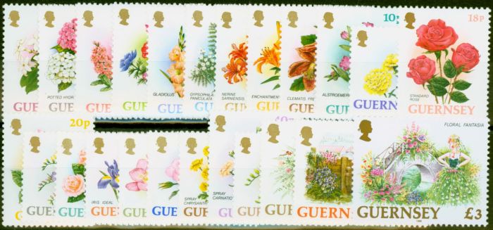Valuable Postage Stamp Guernsey 1992 Horticultural Set of 24 SG562-582a Very Fine MNH