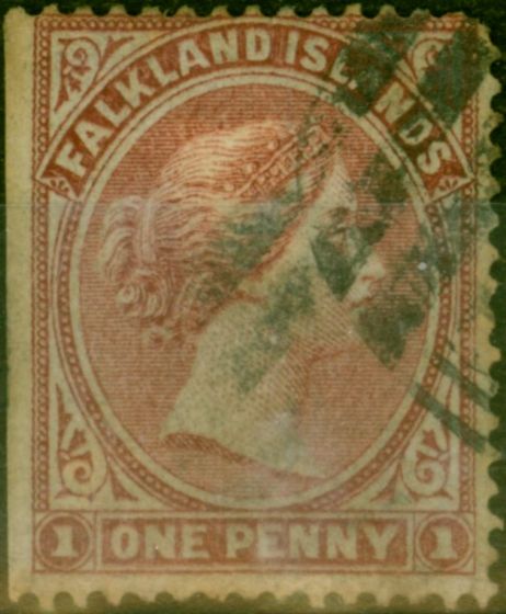 Collectible Postage Stamp Falkland Islands 1878 1d Claret SG1 Good Used