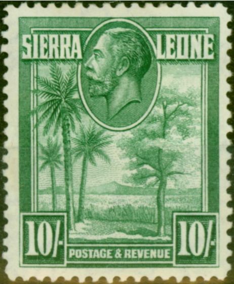 Rare Postage Stamp Sierra Leone 1932 10s Green SG166 Fine MM