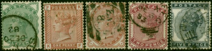 Valuable Postage Stamp GB 1880-81 Set of 5 SG164-169 Good Used
