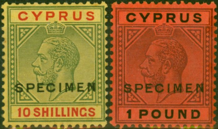 Collectible Postage Stamp Cyprus 1923 Specimen Set of 2 SG100s-101s Fine & Fresh MM