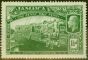 Old Postage Stamp from Jamaica 1919 1 1/2d Green SG80a Major Re-Entry Fine MNH