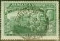 Rare Postage Stamp from Jamaica 1919 1 1/2d Green SG80a Major Re-Entry Good Used
