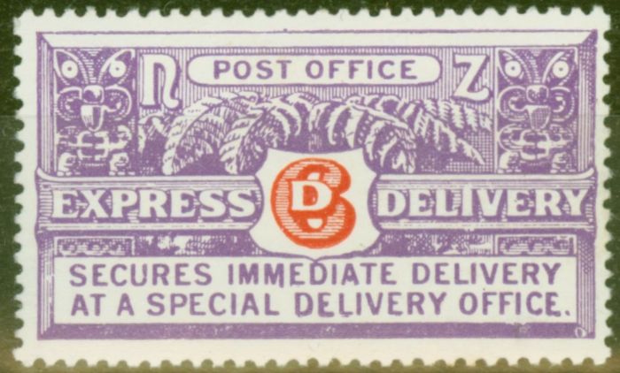 Collectible Postage Stamp from New Zealand 1926 6d Vermilion & Brt Violet SGE2 V.F MNH