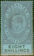 Old Postage Stamp from Gibraltar 1903 8s Dull Purple & Black-Blue SG54 Fine & Fresh Lightly Mtd Mint (10)