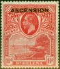Collectible Postage Stamp from Ascension 1922 1 1/2d Rose-Scarlet SG3 Good LMM
