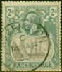 Collectible Postage Stamp Ascension 1924 2d Grey SG13a 'Broken Main Mast' Good Used