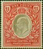 Valuable Postage Stamp B.C.A Nyasaland 1903 £1 Grey & Carmine SG66 Fine MNH