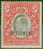 Valuable Postage Stamp from B.E.A KUT 1903 5R Grey & Red Specimen SG13s Fine & Fresh Lightly Mtd Mint