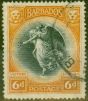 Valuable Postage Stamp from Barbados 1920 6d Black & Brown-Orange SG208 Fine Used