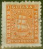 Collectible Postage Stamp from British Guiana 1868 2c Orange SG87 P. 10 Ave Unused Ex- Fred Small