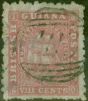 Collectible Postage Stamp from British Guiana 1871 8c Pink SG95 P.10 Fine Used.