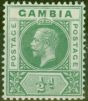 Valuable Postage Stamp from Gambia 1912 1/2d Green SG86avar Deformed B in GAMBIA V.F Very Lightly Mtd Mint