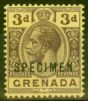 Valuable Postage Stamp from Grenada 1913 3d Purple-Yellow Specimen SG96s Fine & Fresh Mtd Mint
