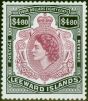 Collectible Postage Stamp Leeward Islands 1954 $4.80 Brown-Purple & Black SG140a 'Broken Scroll' Fine & Fresh LMM