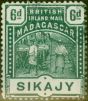 Old Postage Stamp from Madagascar 1895 6d Green SG59 Fine Used