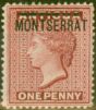 Rare Postage Stamp from Montserrat 1876 1d Red SG1 Fine & Fresh Mtd Mint