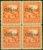 Valuable Postage Stamp from New Zealand 1938 2d Orange SG0123c P.14 V.F MNH Block of 4