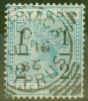 Rare Postage Stamp from Cyprus 1886 1/2 on 1/2pi Emerald Green SG28 Fine Used