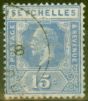 Collectible Postage Stamp from Seychelles 1921 15c Brt Blue SG110 Good Used