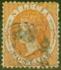 Rare Postage Stamp from St Lucia 1864 Yellow SG12 Fine Used