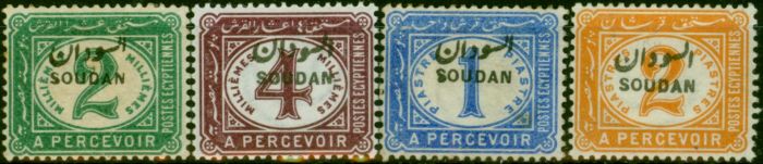 Collectible Postage Stamp Sudan 1897 Postage Due Set of 4 SGD1-D4 Fine MM