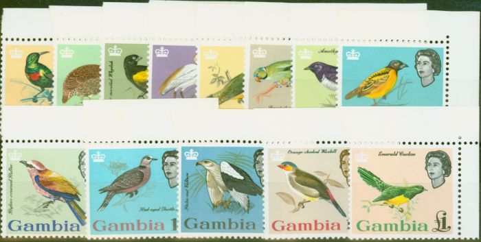 Valuable Postage Stamp from Gambia 1963 Birds set of 13 SG193-205 Superb MNH Corner Marginals