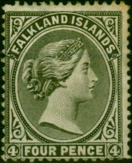 Collectible Postage Stamp Falkland Islands 1882 4d Grey-Black SG6 Fine MM