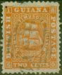 Rare Postage Stamp from British Guiana 1862 2c Orange SG43 Good Used Ex-Fred Small