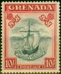 Collectible Postage Stamp from Grenada 1943 10s Steel Blue & Brt Carmine SG163B P.14 Narrow Good MNH