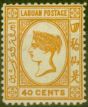 Rare Postage Stamp from Labuan 1893 40c Brown-Buff SG47a Fine Mtd Mint (11)