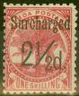 Valuable Postage Stamp from Samoa 1898 2 1/2d on 1s Dull Rose-Carmine SG86 Fine Mtd Mint (17)