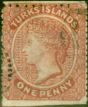 Old Postage Stamp from Turks Islands 1879 1d Dull Red SG5 Fine Used