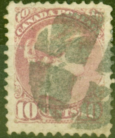 Collectible Postage Stamp from Canada 1876 10c Pale Lilac Magenta SG87 Fine Used (3)