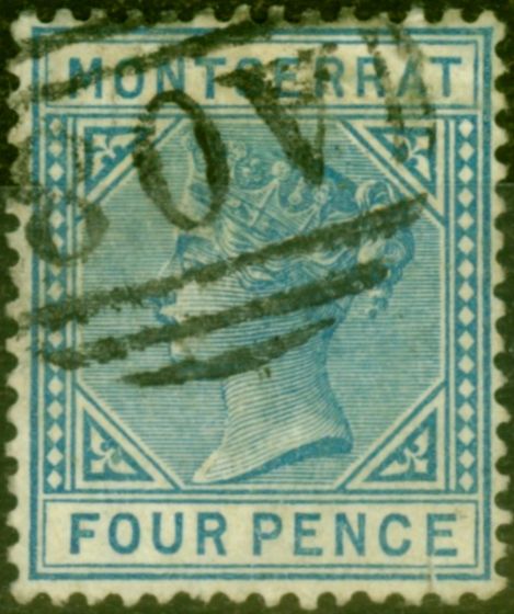 Collectible Postage Stamp from Montserrat 1884 4d Blue SG11 Ave Used