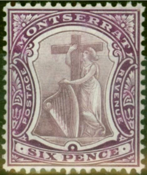Collectible Postage Stamp Montserrat 1909 6d Dull & Deep Purple SG43 Fine MM