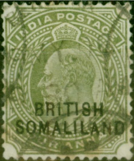Old Postage Stamp Somaliland 1904 4a Green & Black SG37 Fine Used