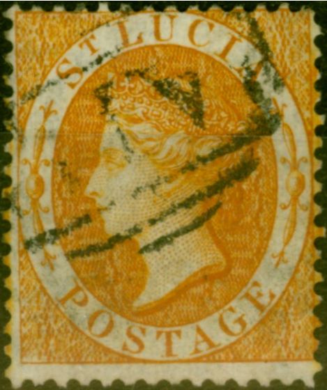 Collectible Postage Stamp St Lucia 1876 (1s) Orange SG18 Fine Used
