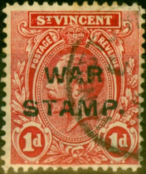 Collectible Postage Stamp from St Vincent 1916 1d Red SG122 Fine Used
