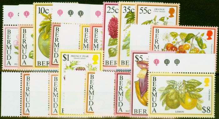 Old Postage Stamp Bermuda 1994 Flowering Fruits Set of 17 SG702a-718a V.F MNH